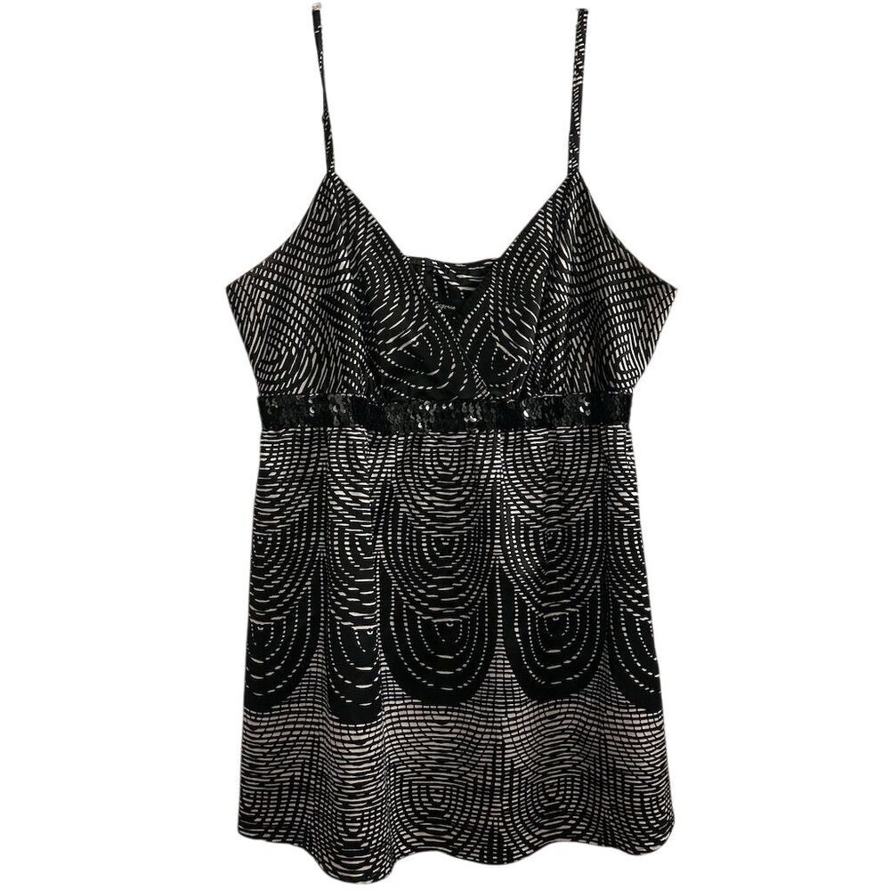 Express Women's L Black Sequin Trim Tank‎ Top Sleeveless Casual